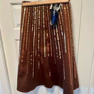 Haven Bleu Brown Sequin Women's Skirt